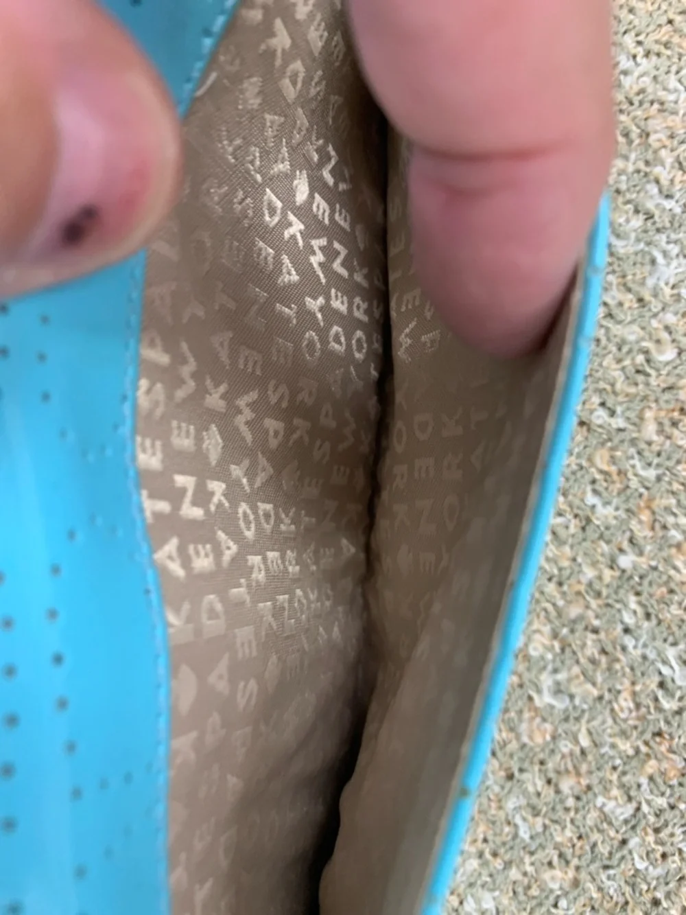 kate spade Turquoise Patent Zip-Around Wallet with Perforated Detail - Picture 4 of 10